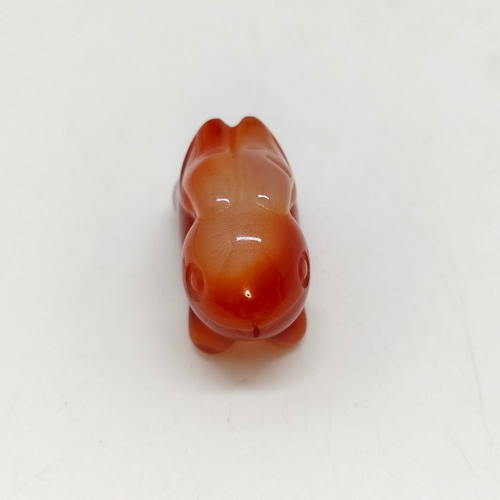red agate rabbit carving ornaments healing 26.5g
