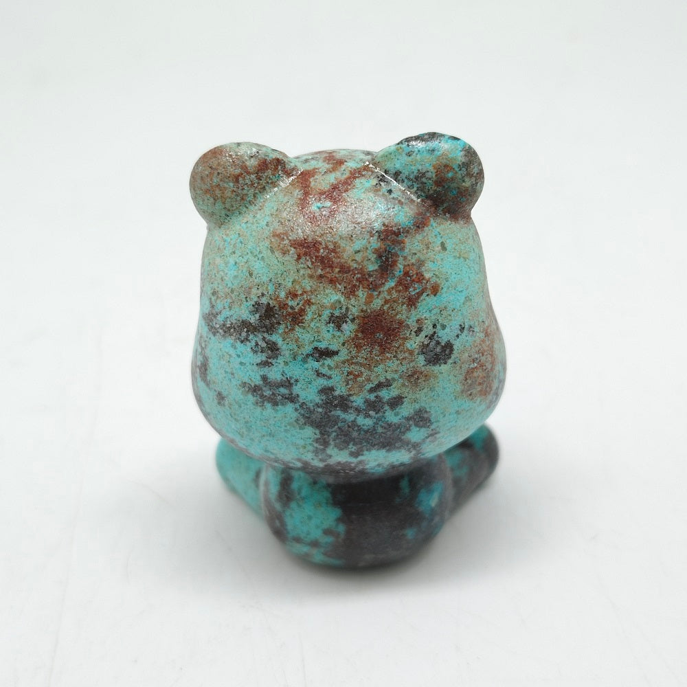 phoenix turquoise bear carving ornaments healing 70.4g