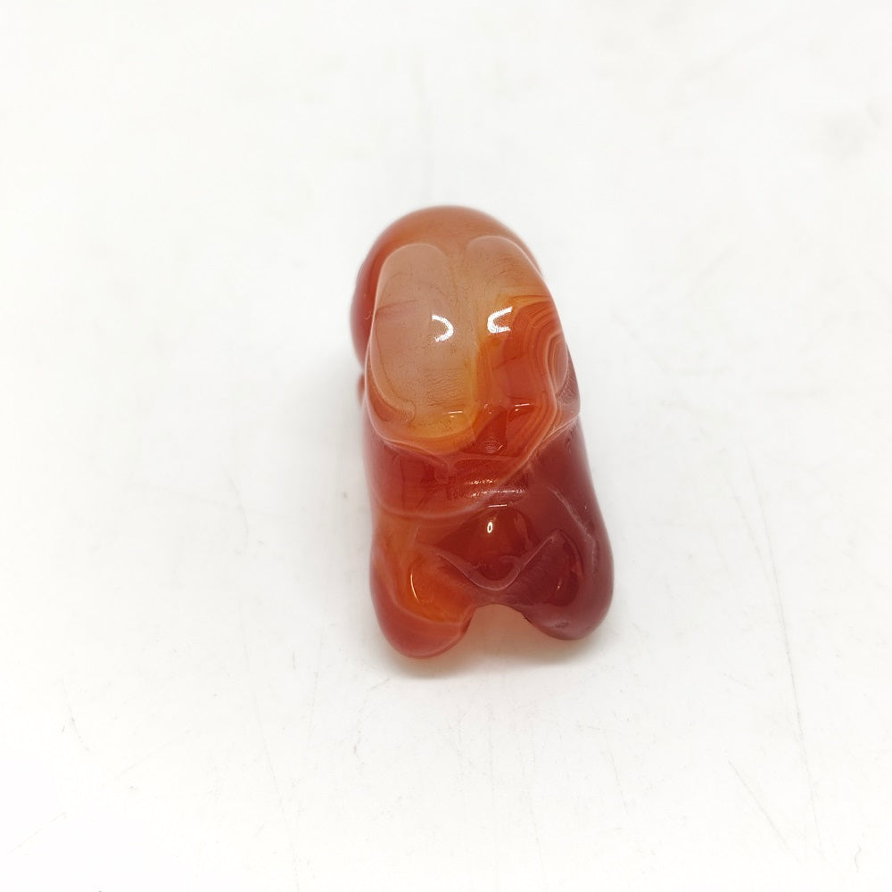 red agate rabbit carving ornaments healing 26.5g