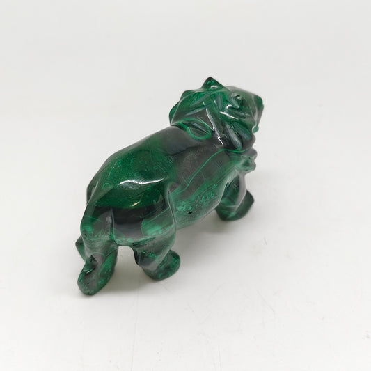 malachite lion carving ornaments healing 350g