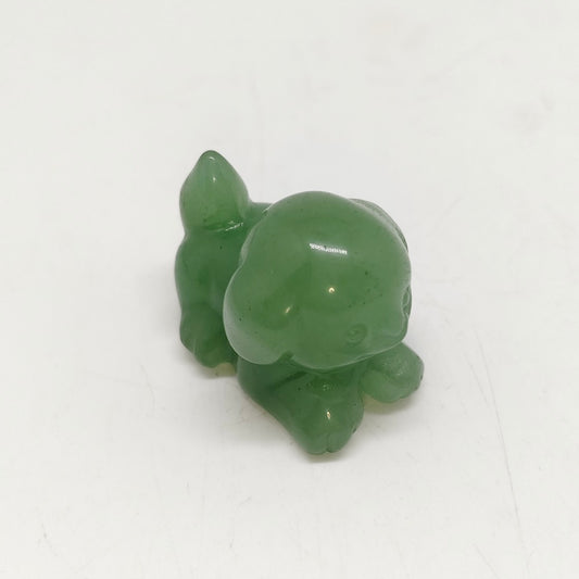 green aventurine dog carving ornaments healing 35.6g