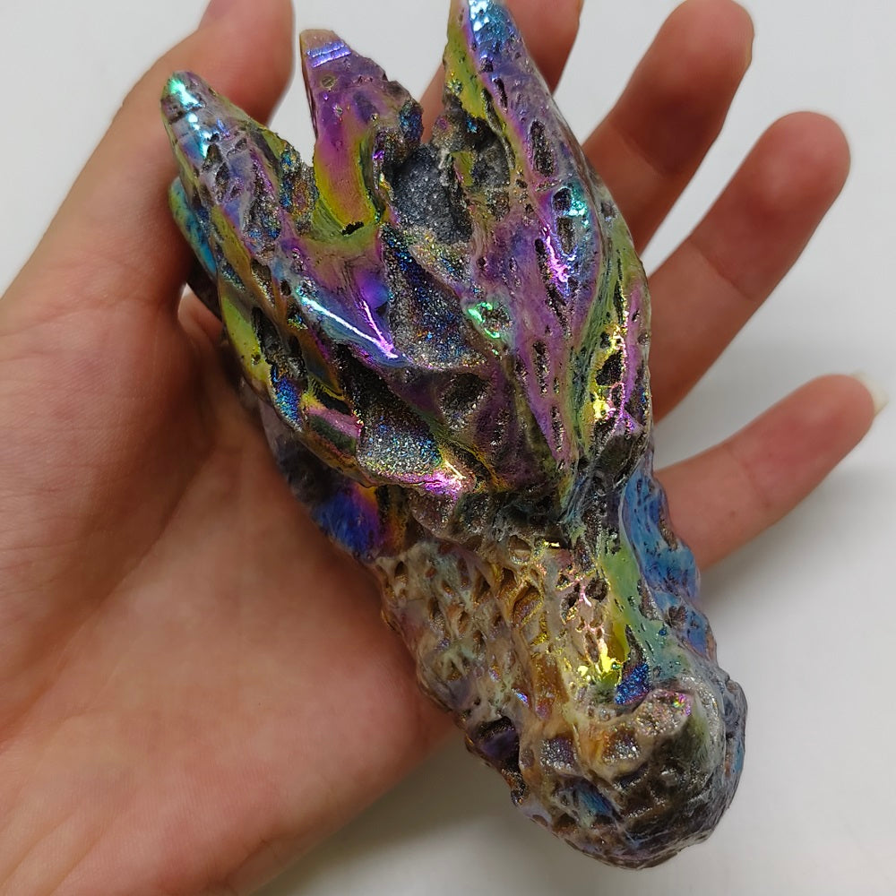 sphalerite dragon head carving ornaments healing 181g