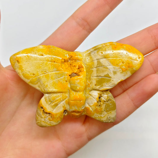 bumble bee jasper butterfly carving ornaments healing 47.3g