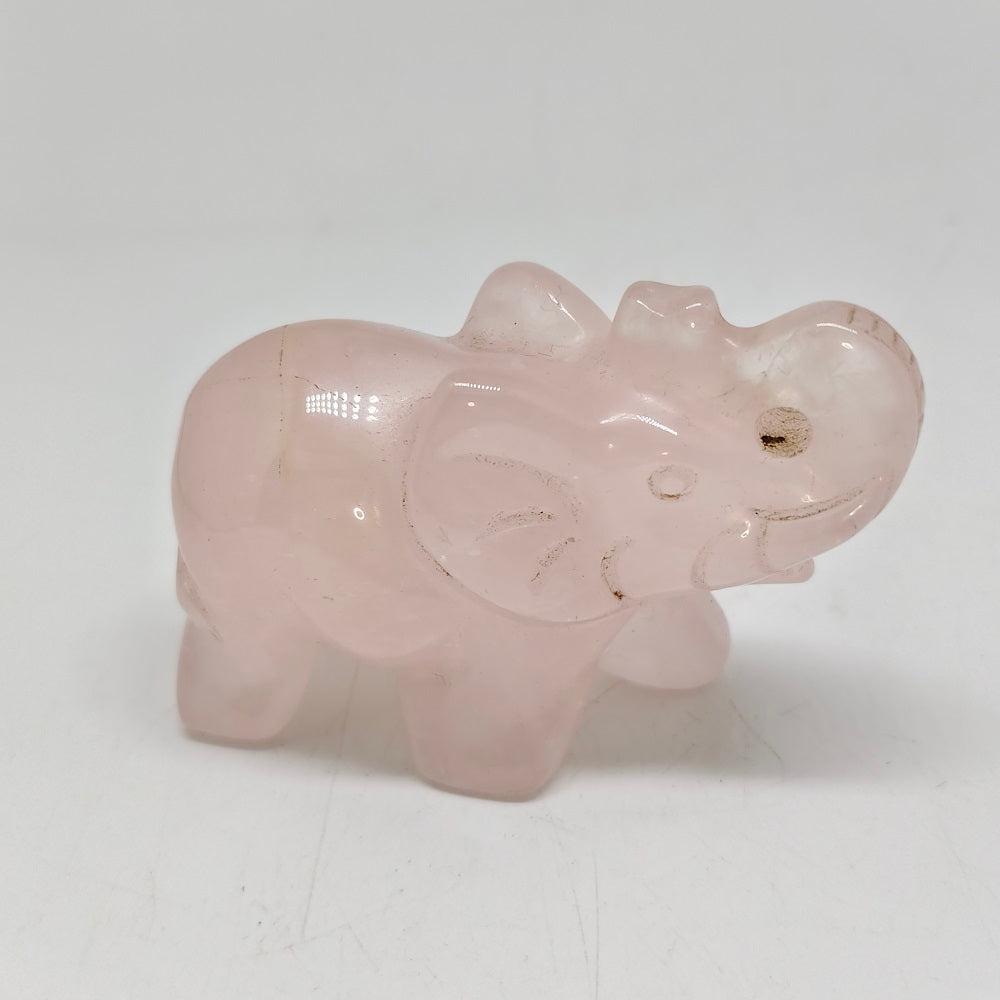 rose quartz elephant carving ornaments healing 180g