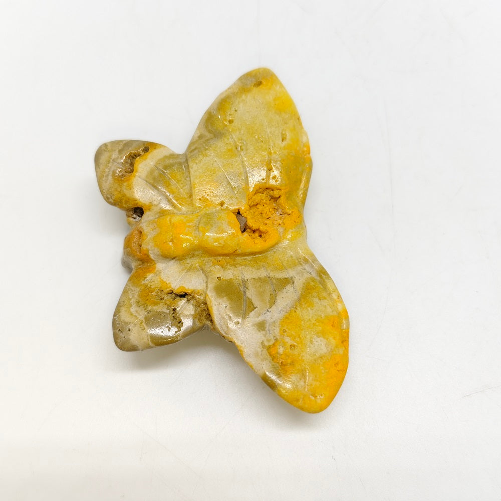 bumble bee jasper butterfly carving ornaments healing 47.3g