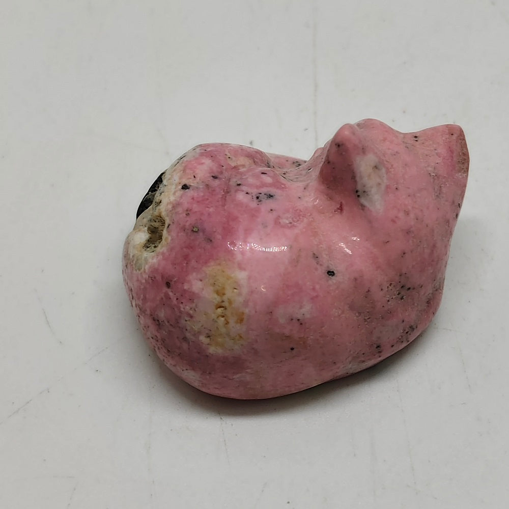 rhodonite cat carving ornaments healing 32.7g