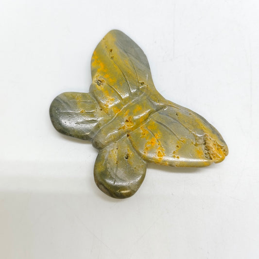 bumble bee jasper butterfly carving ornaments healing 27g
