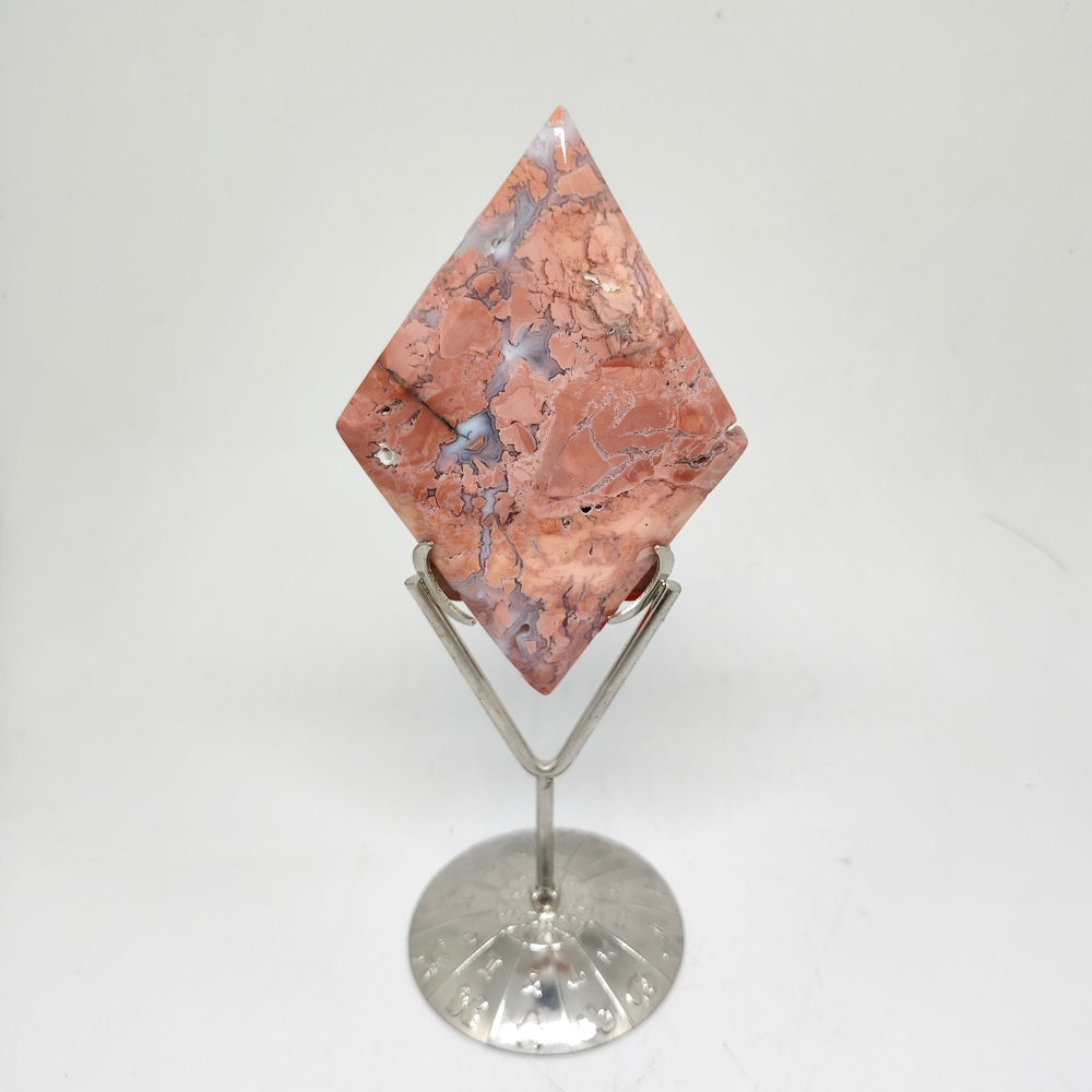 pink silced agate carving ornaments healing 151.4g