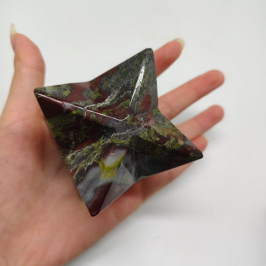 dragon blood stone hexagram carving ornaments healing 248g