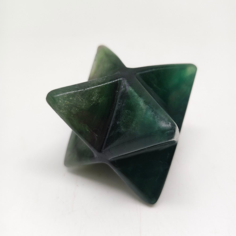 fluorite hexagram carving ornaments healing 232.9g
