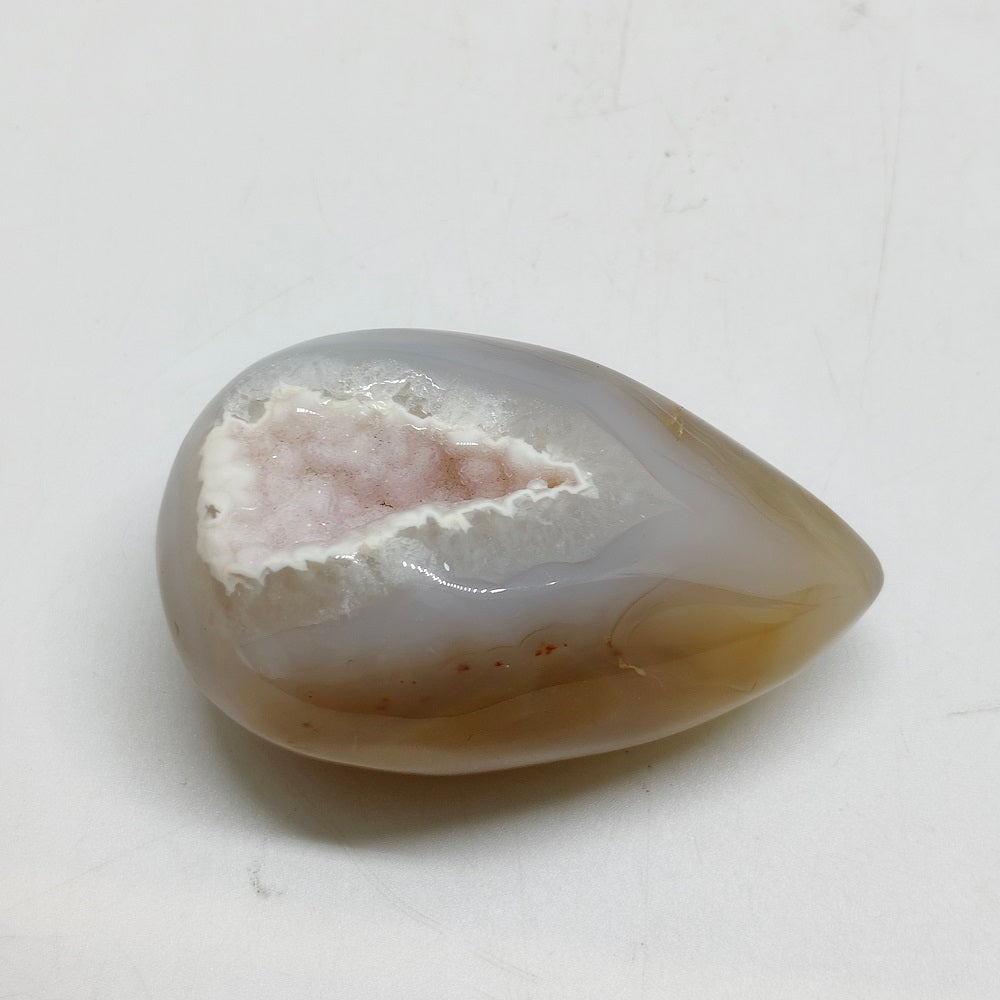 agate geode carving ornaments healing 96.3g