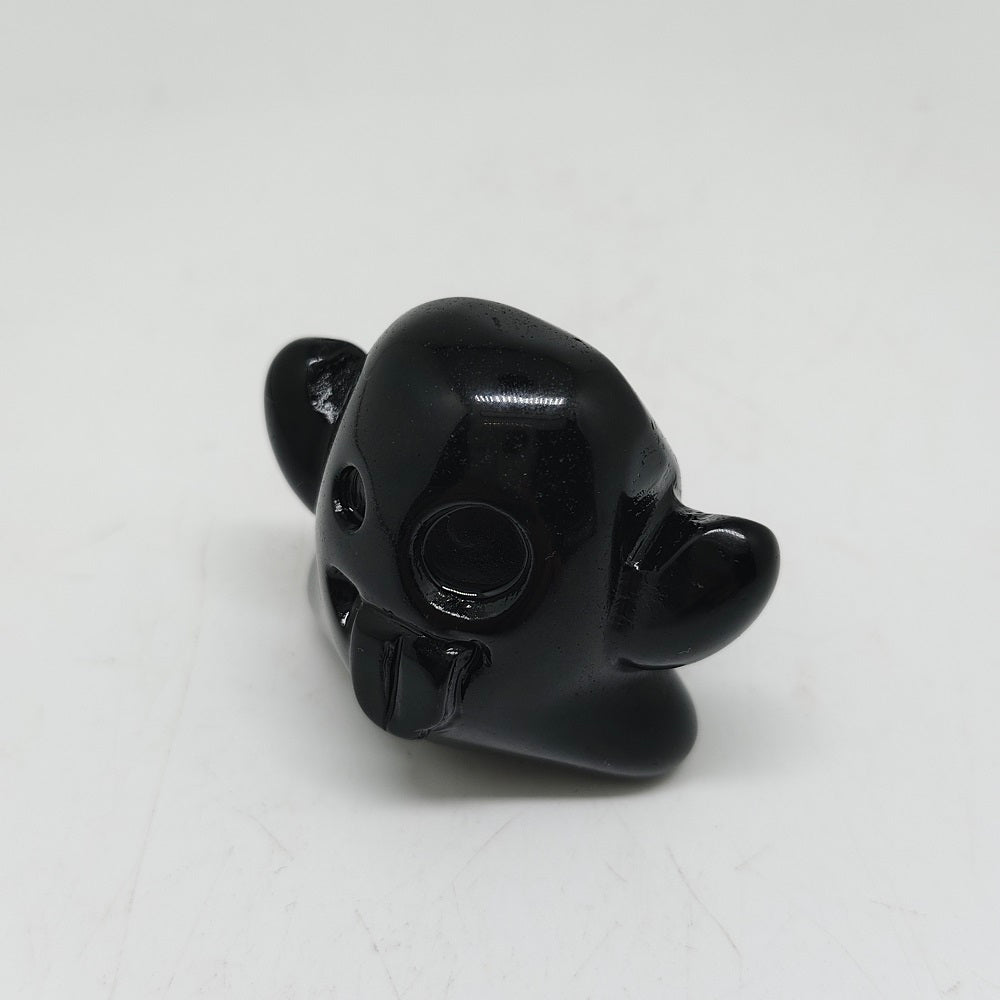 black obsidian ghost carving ornaments healing 64g