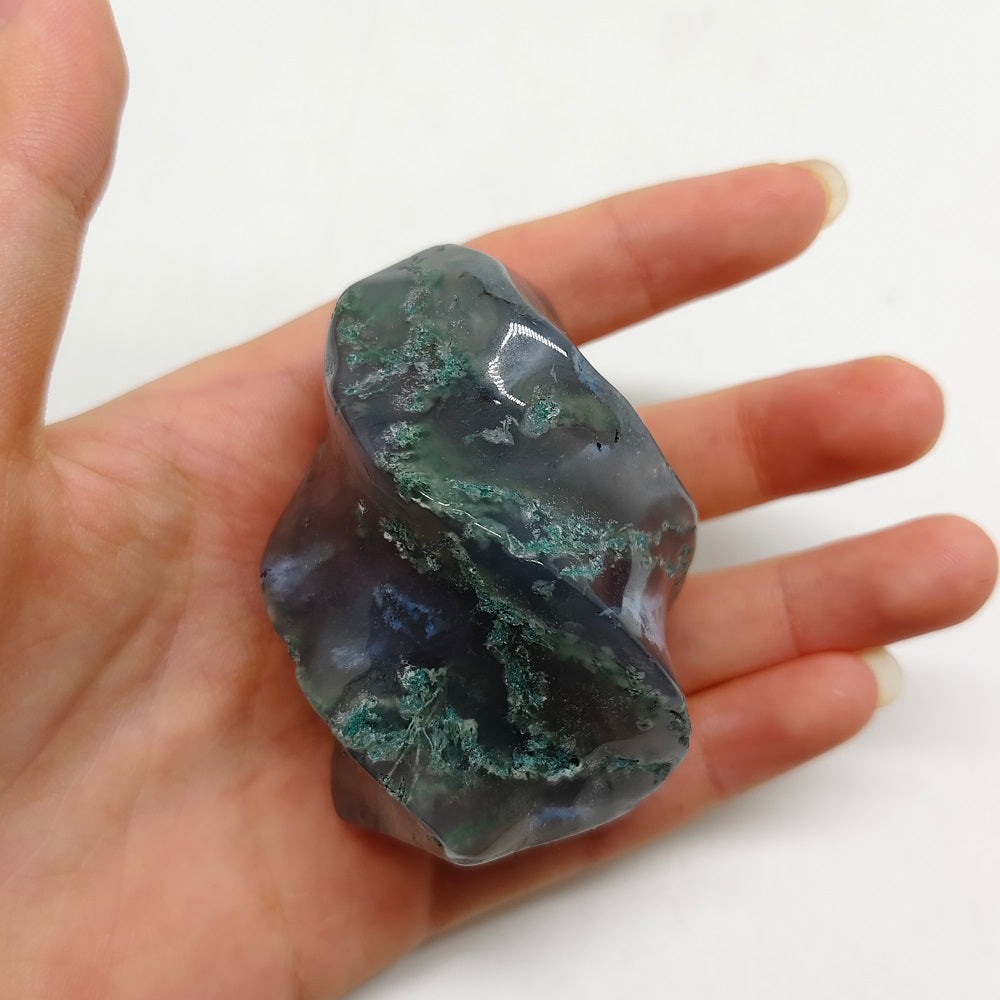 mossagate torch carving ornaments healing 108.8g