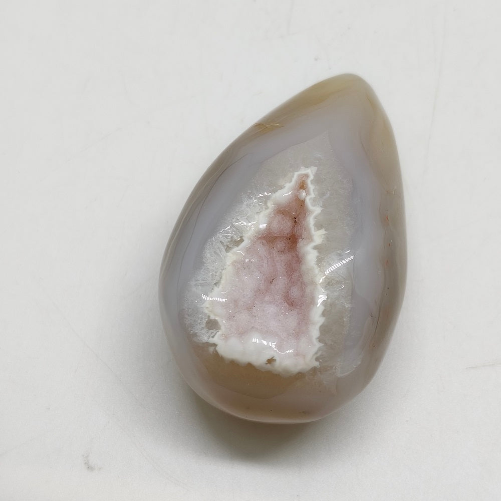 agate geode carving ornaments healing 96.3g