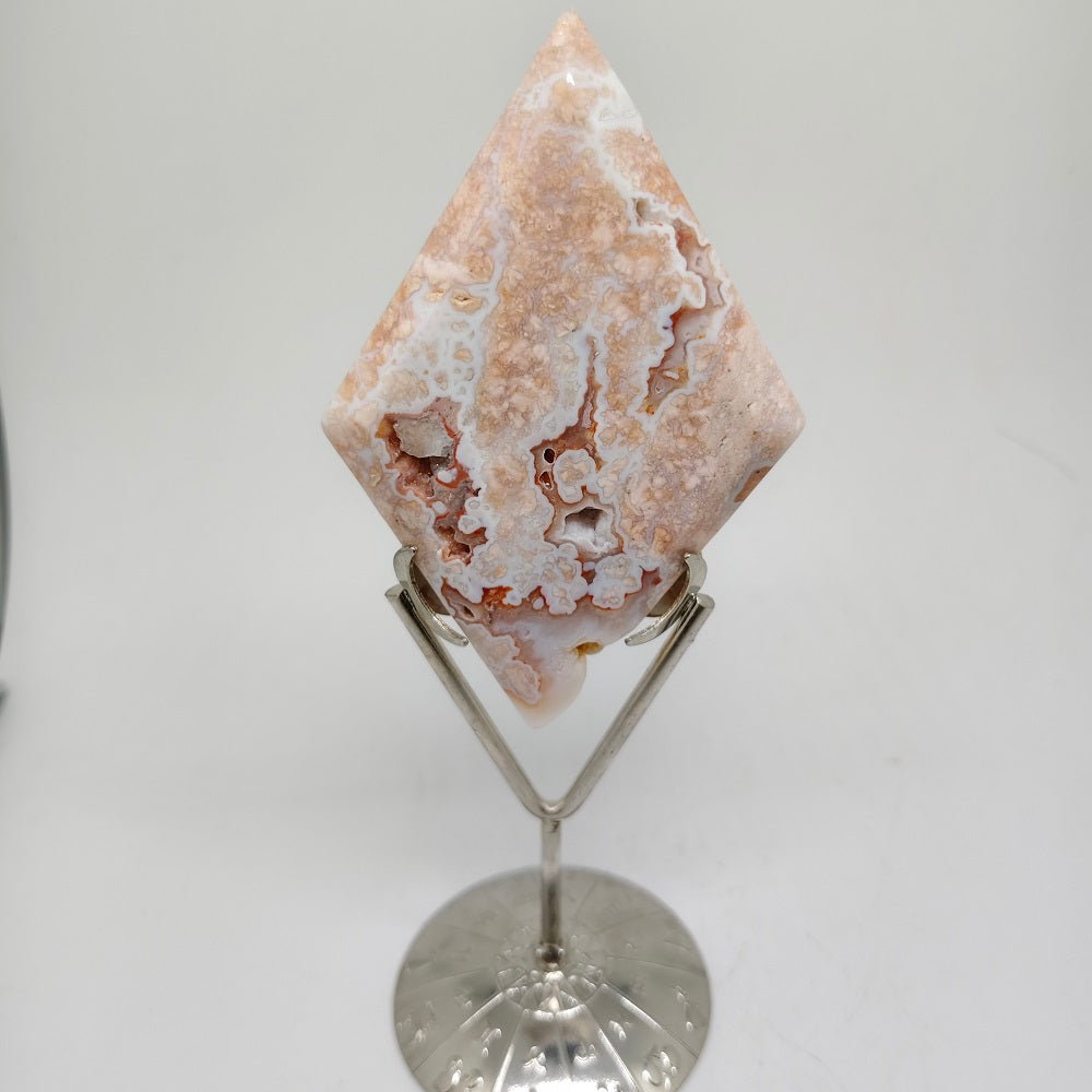 pink silced agate carving ornaments healing 162.2g
