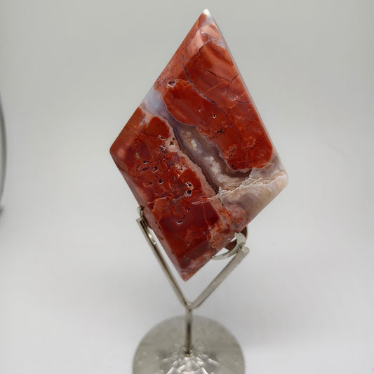 pink silced agate carving ornaments healing 195.3g