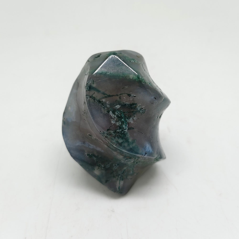 mossagate torch carving ornaments healing 108.8g