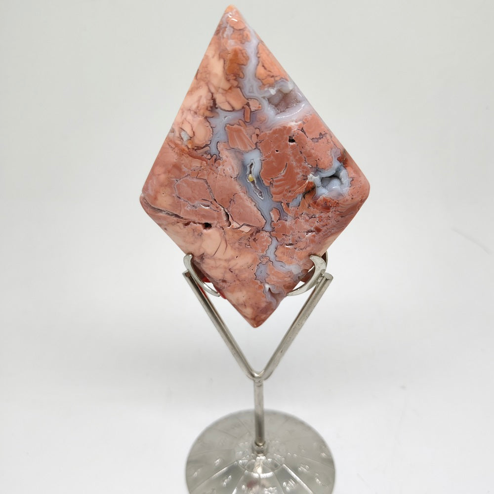 pink silced agate carving ornaments healing 151.4g