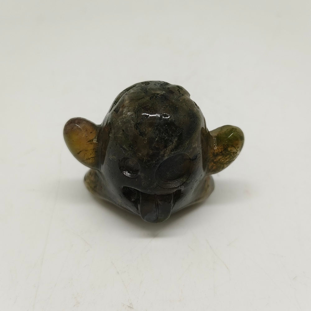 mossagate ghost carving ornaments healing 64.9g