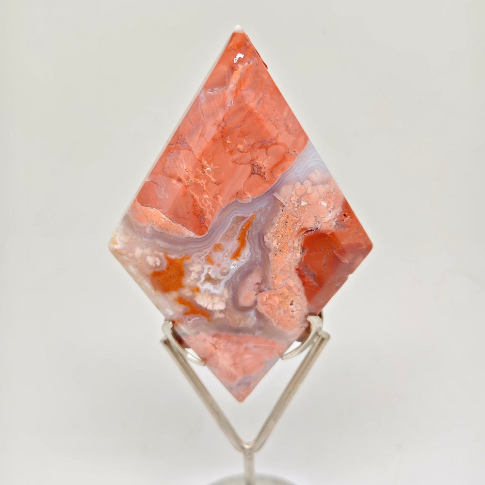 pink silced agate carving ornaments healing 195.3g