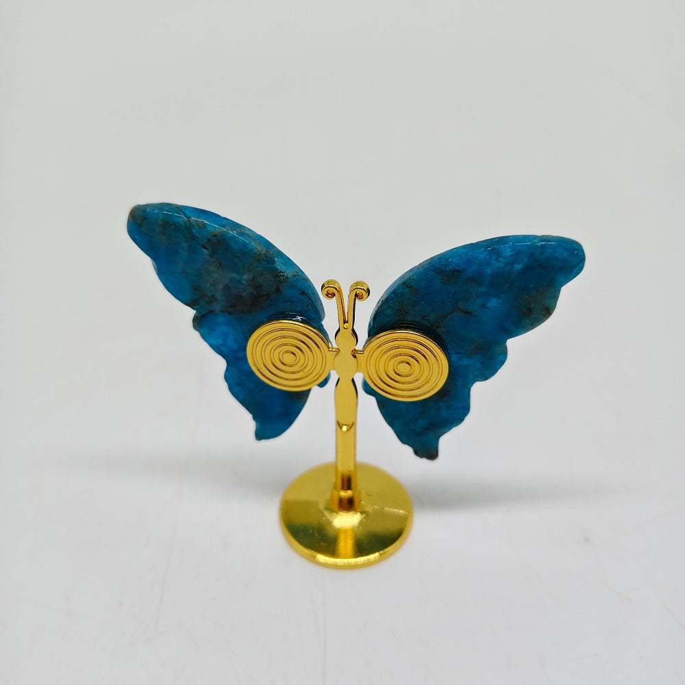 blue apatite butterfly carving ornaments healing 33g