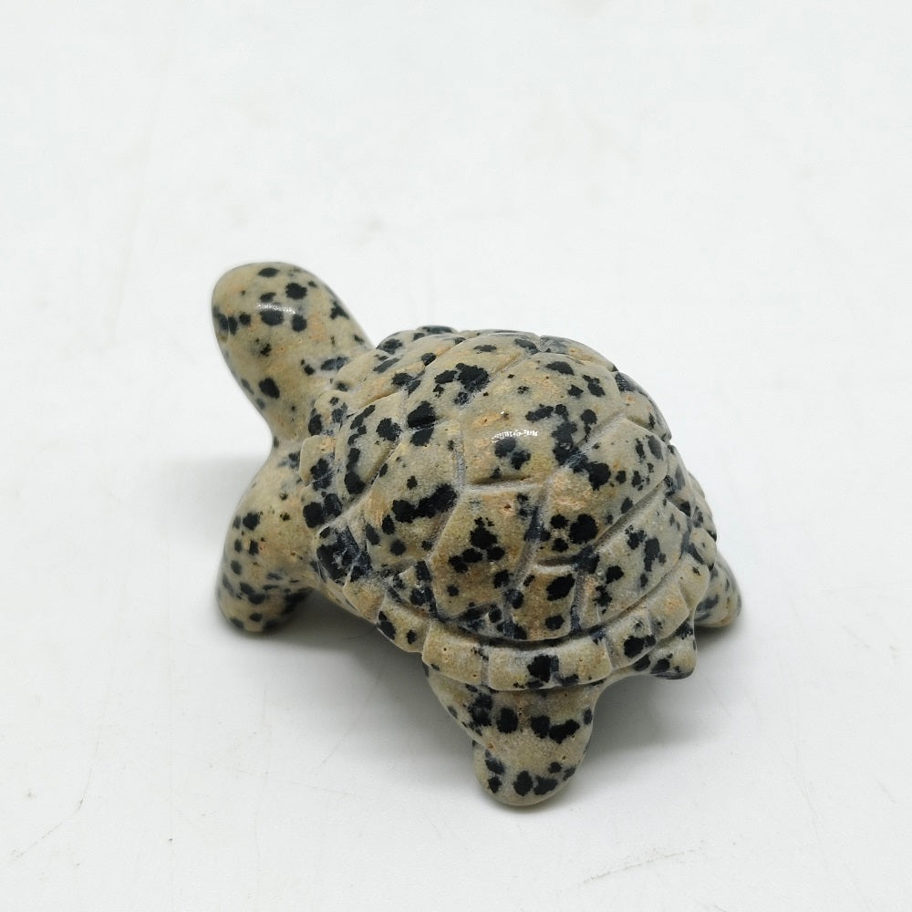 spotted stone turtle carving ornaments healing 32g