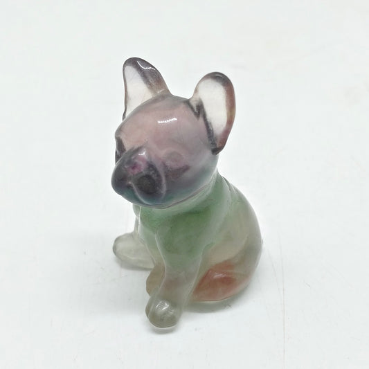 fluorite dog carving ornaments healing 30.7g