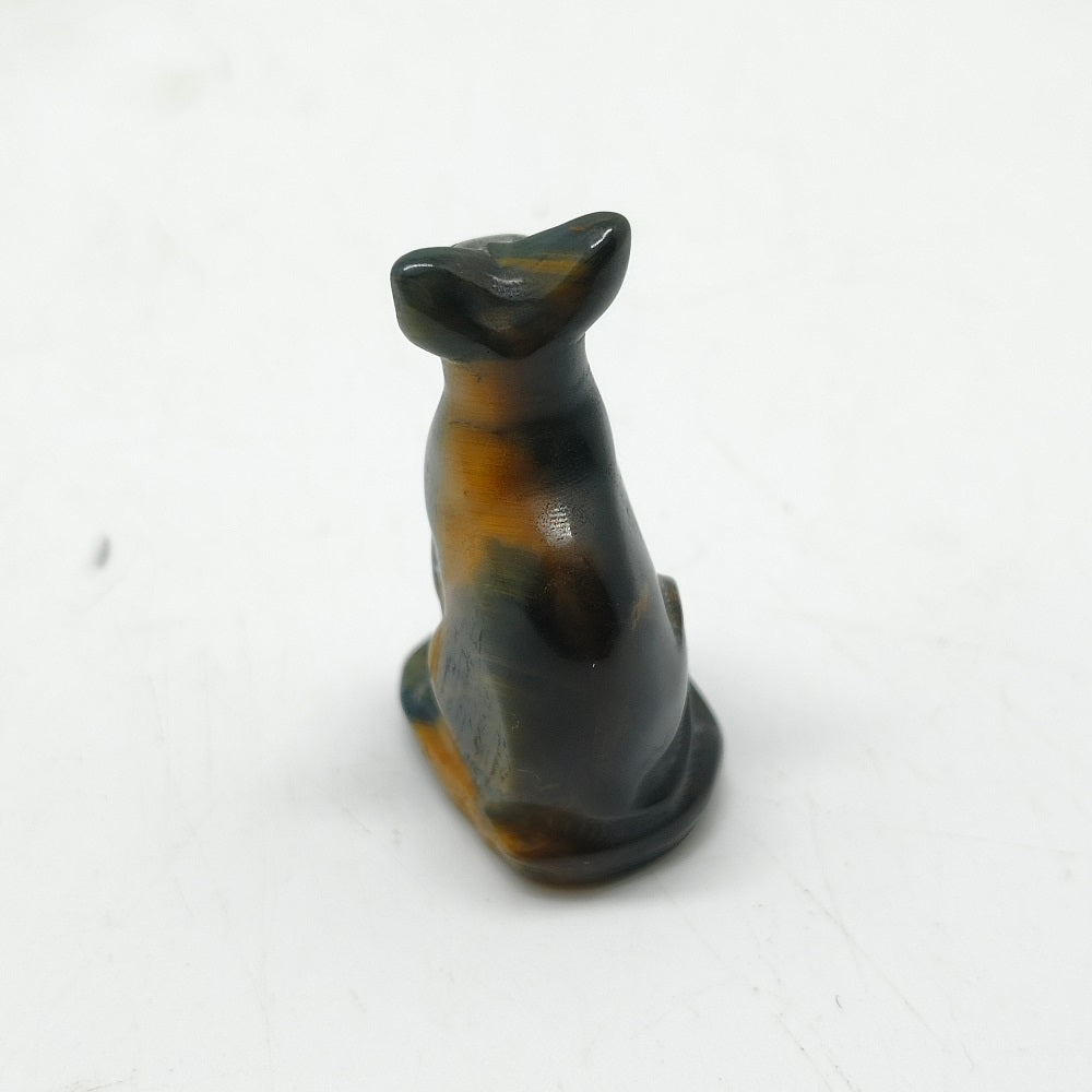 golden obsidian cat carving ornaments healing 17.6g