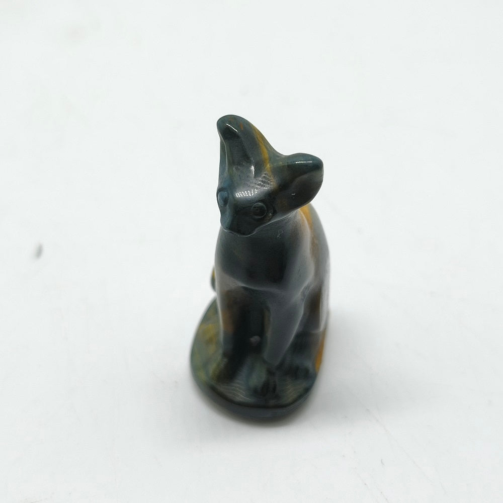 golden obsidian cat carving ornaments healing 17.6g