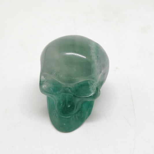 green fluorite skull carving ornaments healing 78g