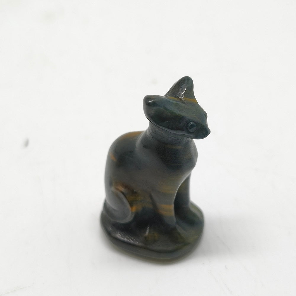 golden obsidian cat carving ornaments healing 17.6g