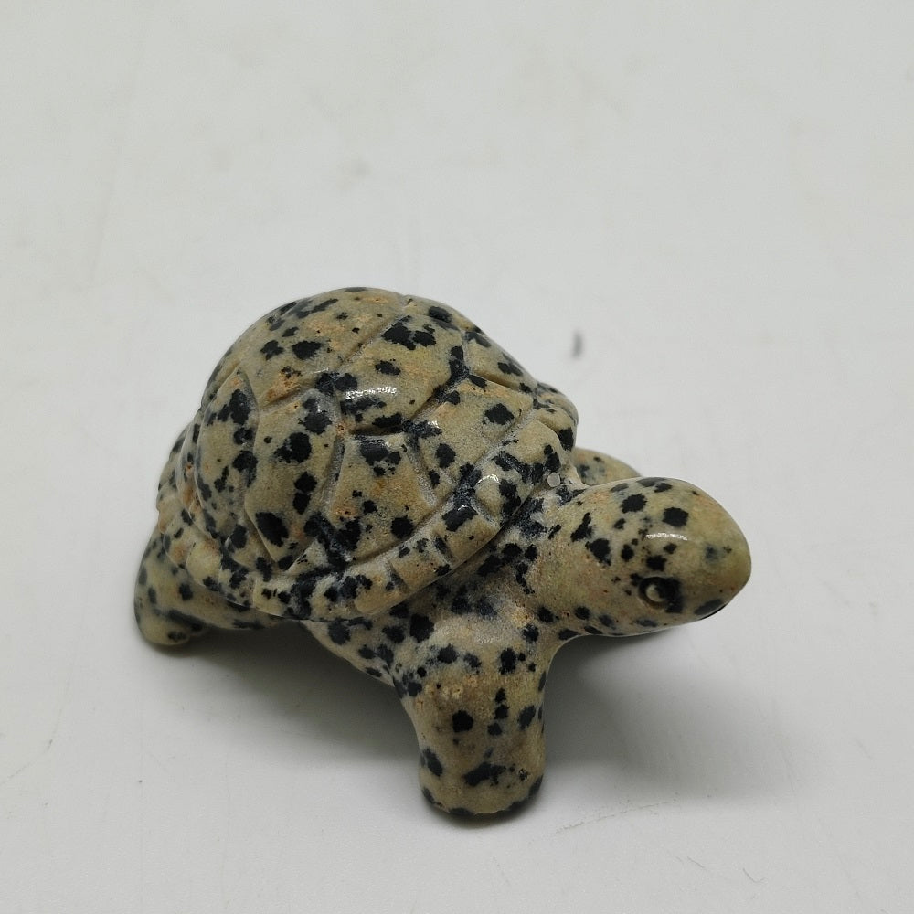 spotted stone turtle carving ornaments healing 32g