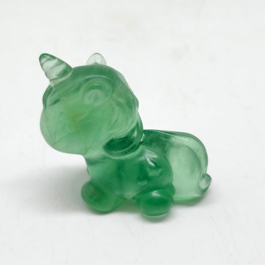 green fluorite unicorn carving ornaments healing 44.8g