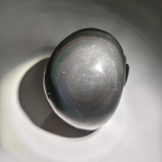 rainbow obsidian skull carving ornaments healing 261.7g