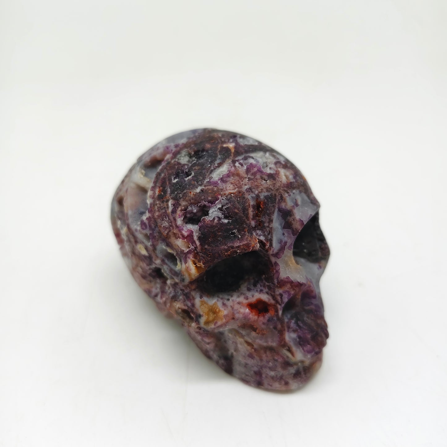 purple sphalerite skull carving ornaments healing 184.2g