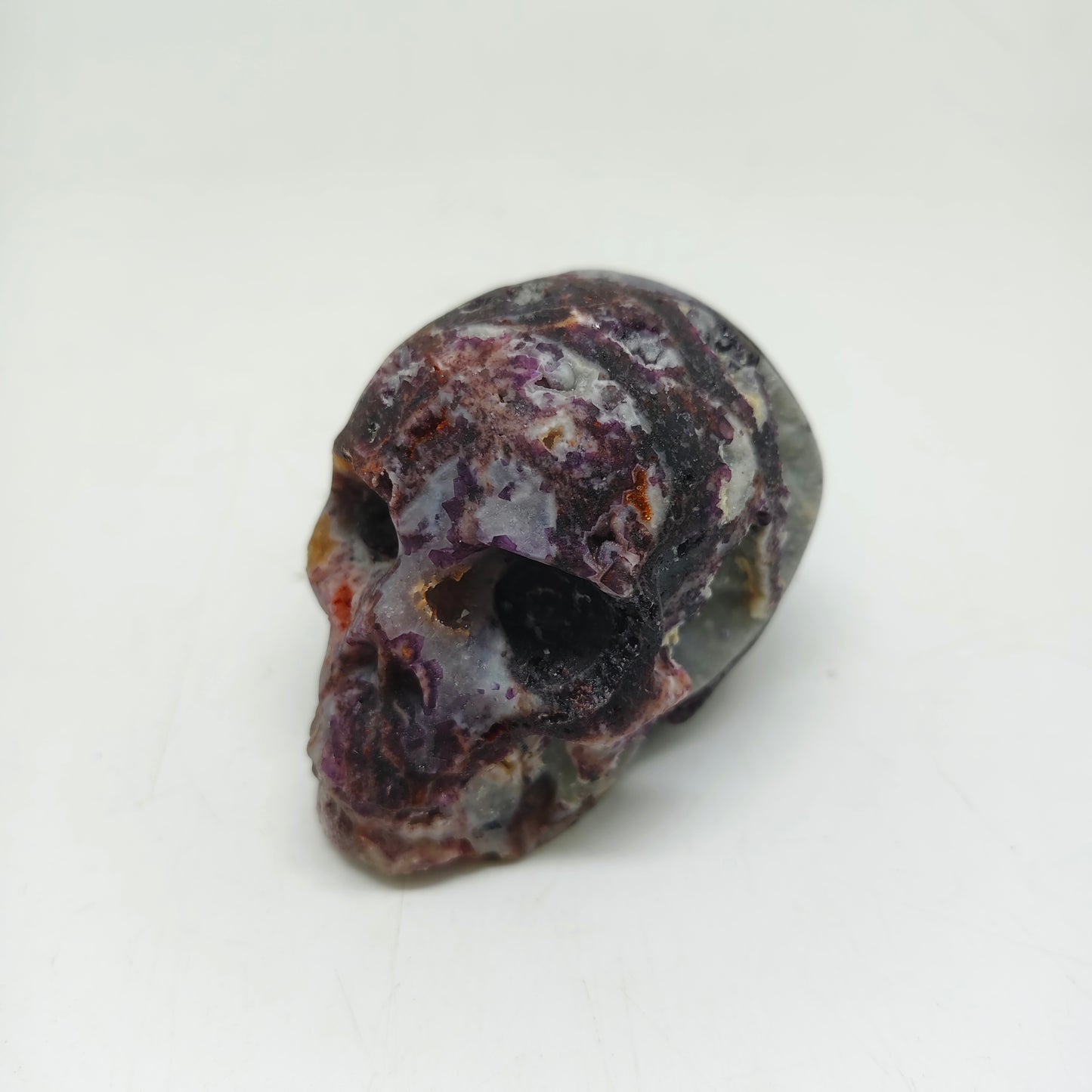 purple sphalerite skull carving ornaments healing 184.2g