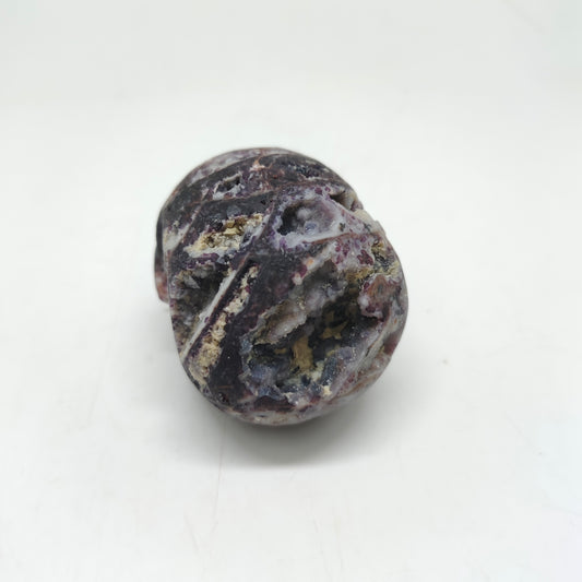 purple sphalerite skull carving ornaments healing 184.2g