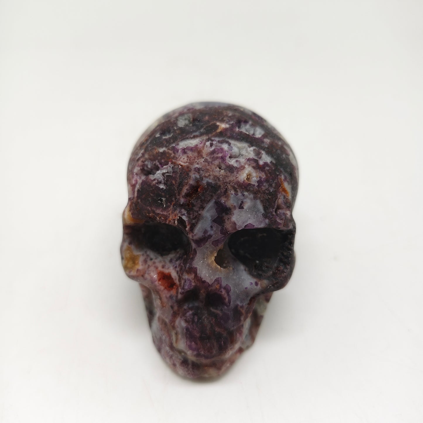 purple sphalerite skull carving ornaments healing 184.2g