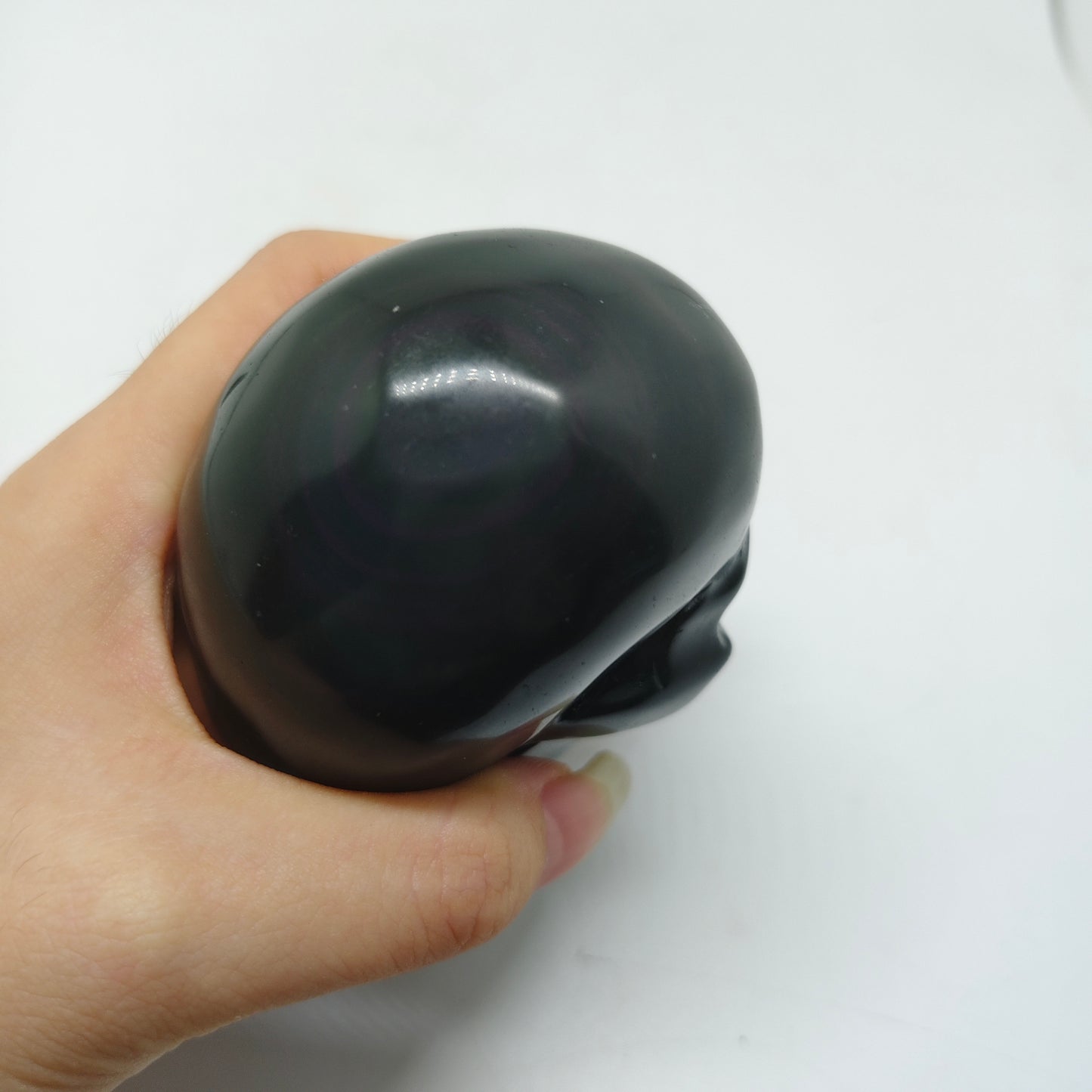 rainbow obsidian skull carving ornaments healing 261.7g
