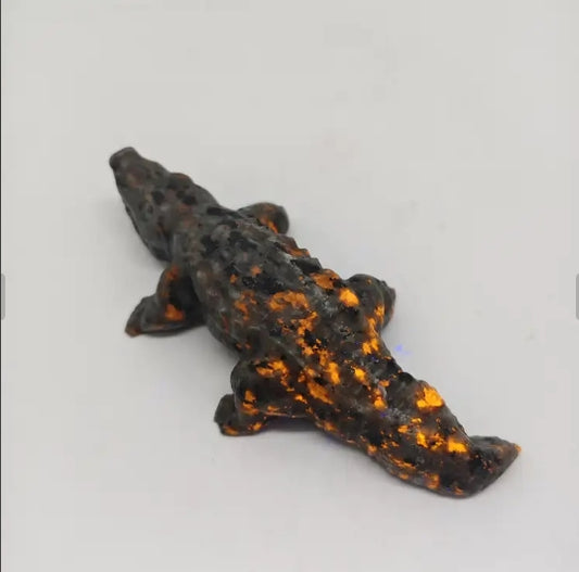 natural yooperlite crocodile carving ornaments healing 200.6g