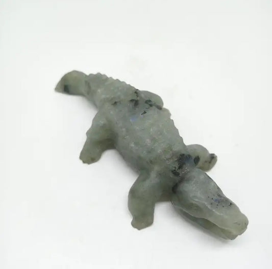 natural labradorite crocodile carving ornaments healing 184.4g