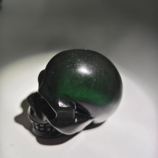 rainbow obsidian skull carving ornaments healing 179.6g