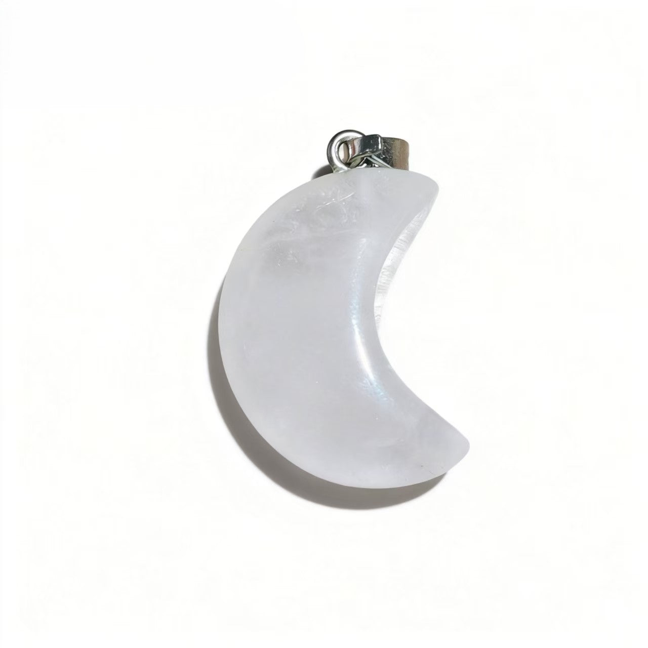 Natural Crystal Moon Pendant, Assorted Gemstone Crescent Charms for Jewelry Making