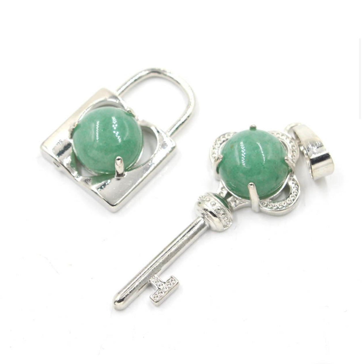 crystal stone couple keylock pendant polynomial suit fashion