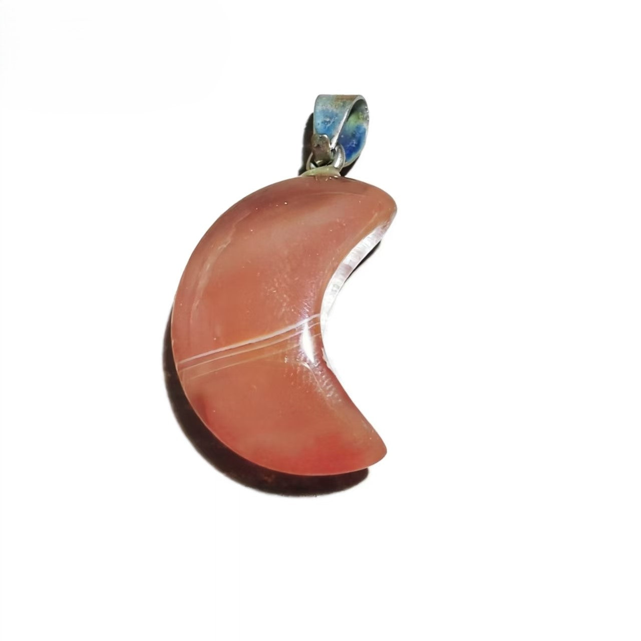 Natural Crystal Moon Pendant, Assorted Gemstone Crescent Charms for Jewelry Making