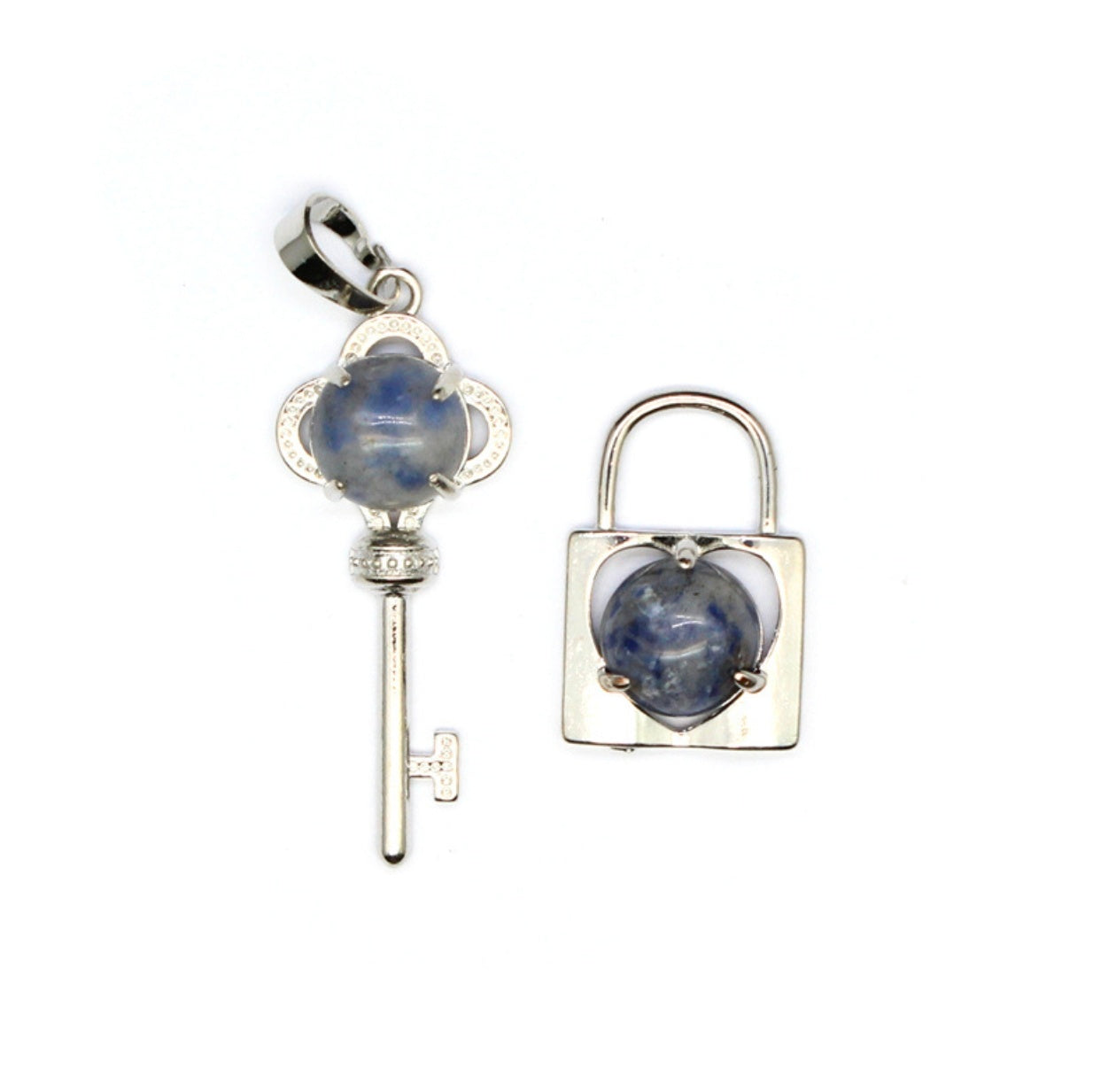 crystal stone couple keylock pendant polynomial suit fashion