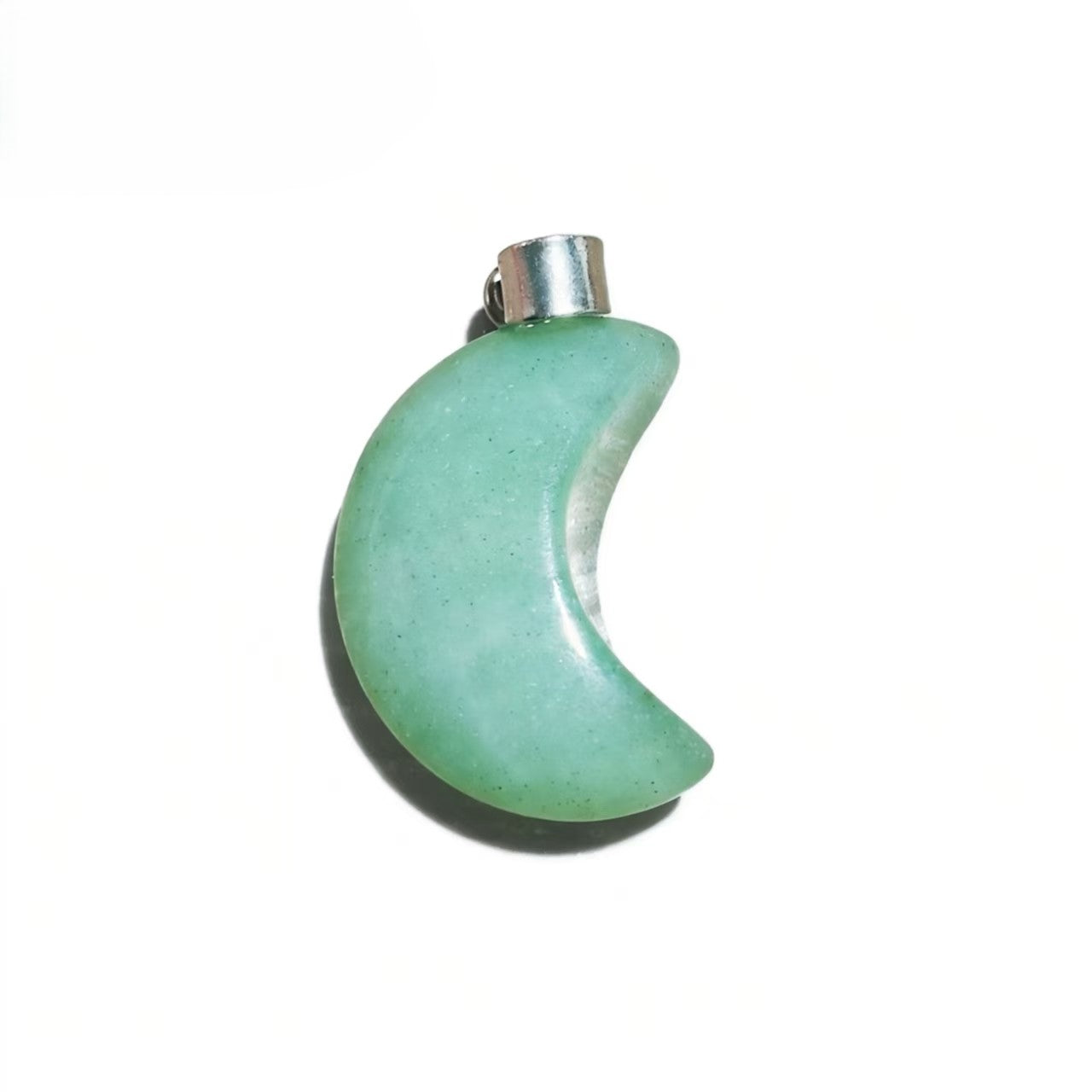 Natural Crystal Moon Pendant, Assorted Gemstone Crescent Charms for Jewelry Making