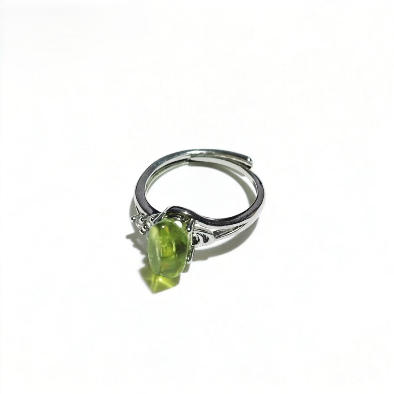 Peridot Rings Silver Wire Wrapped for Women Minimalist Ring