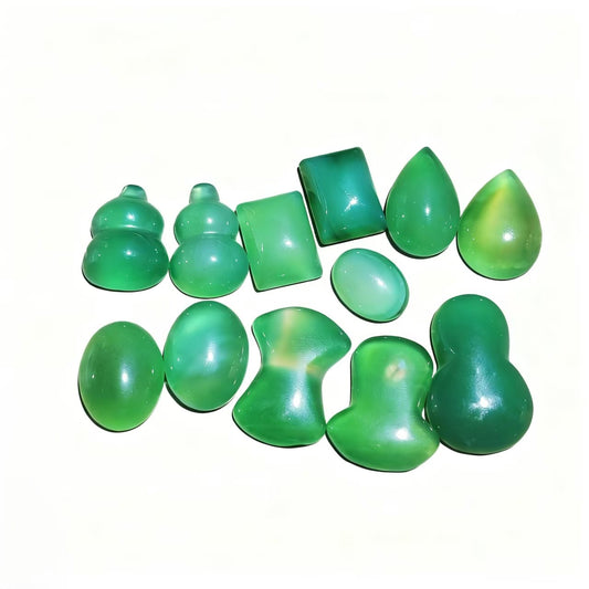 1Pc Green Agate Small Pieces Unpunched Pendants Healing Crystal Necklace