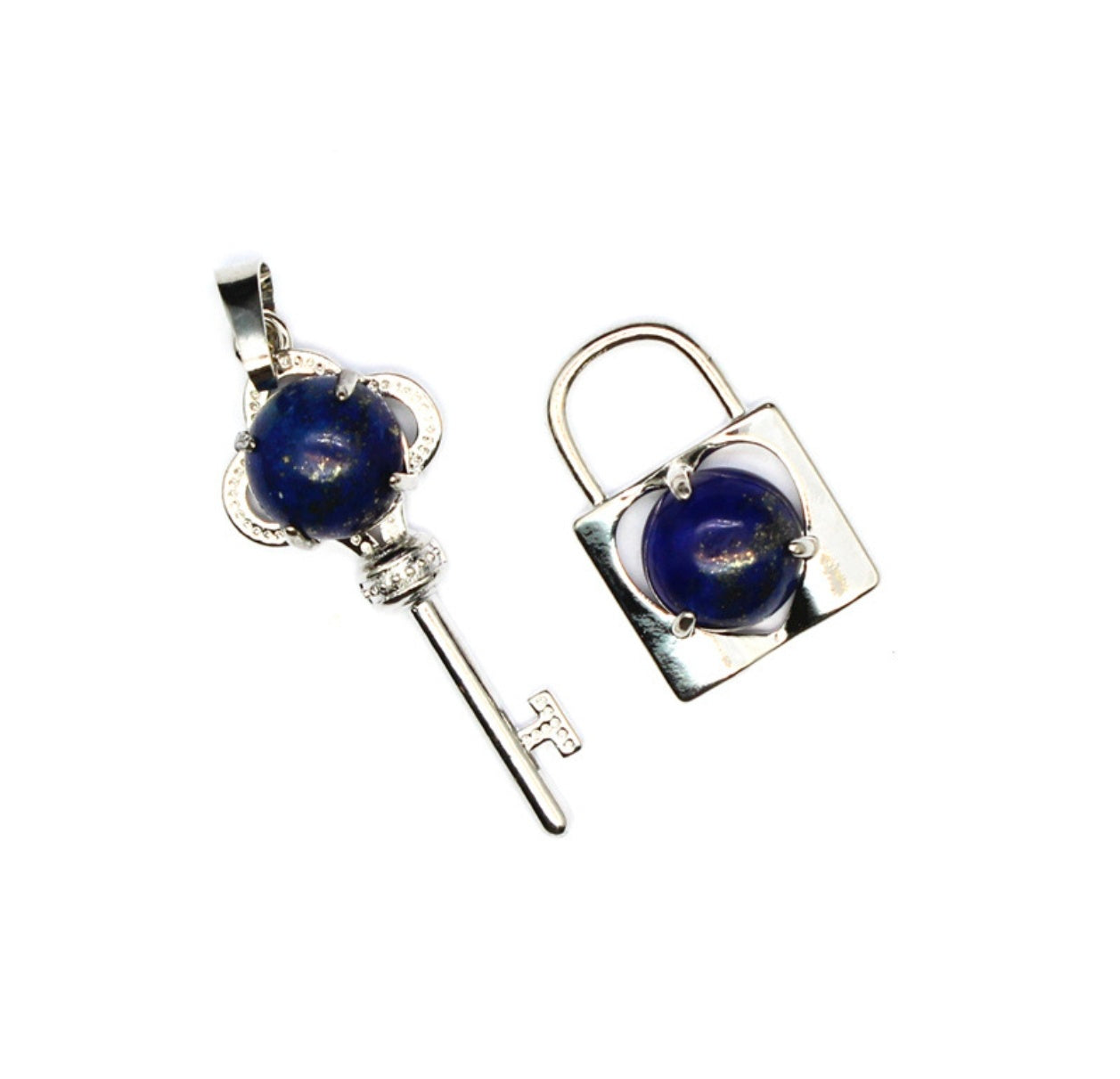 crystal stone couple keylock pendant polynomial suit fashion